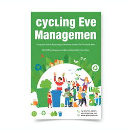 A professional and eye-catching front cover design for a recycling event management brochure