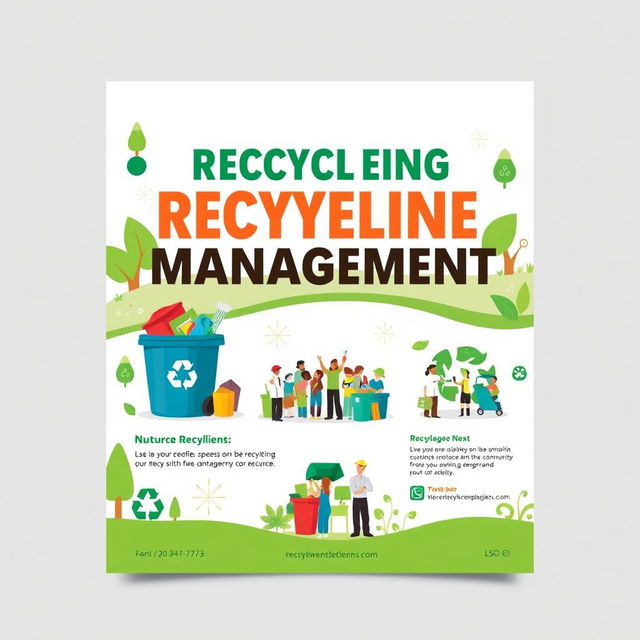 A professional and eye-catching front cover design for a recycling event management brochure