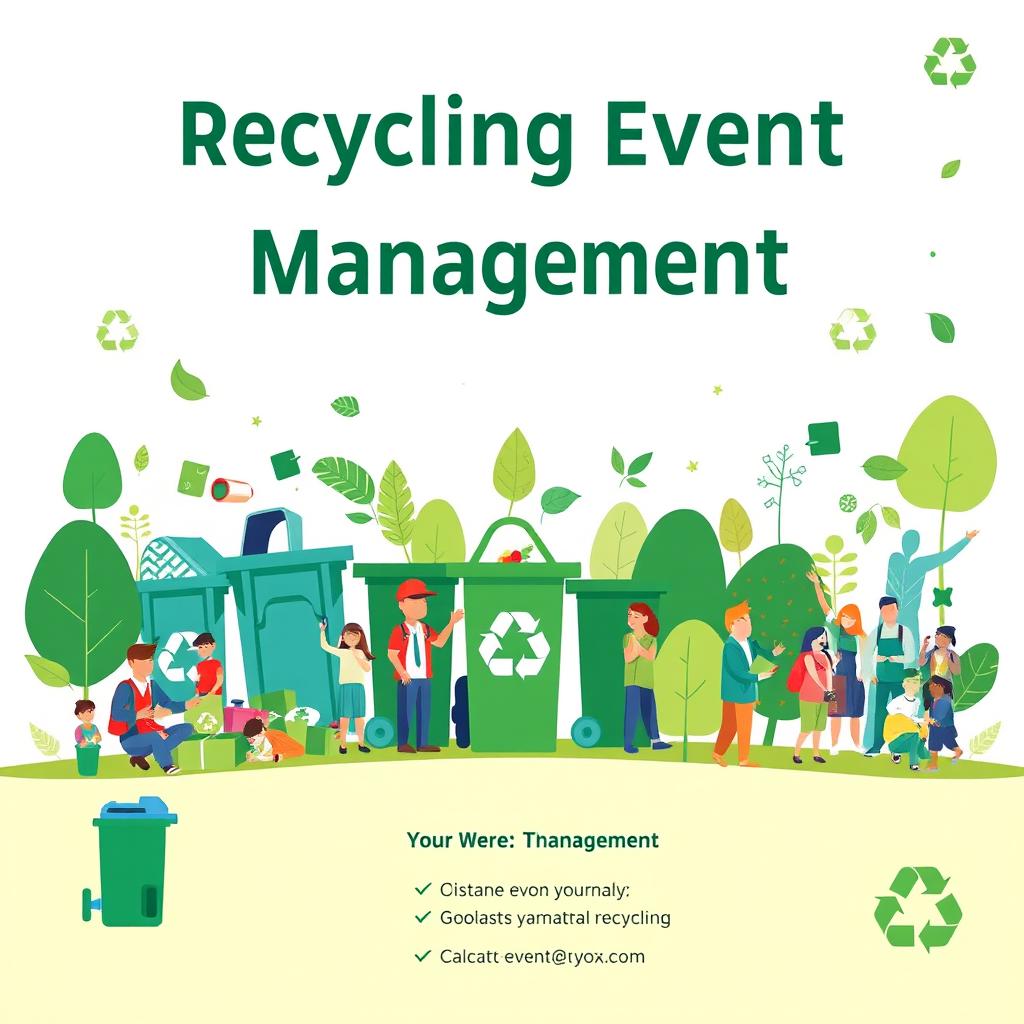 A professional and eye-catching front cover design for a recycling event management brochure