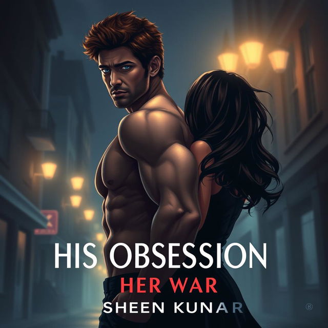 An enticing book cover design for 'His Obsession, Her War' by Sheen Kumar