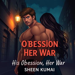 An enticing book cover design for 'His Obsession, Her War' by Sheen Kumar