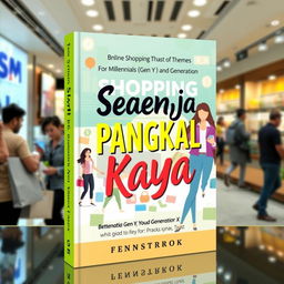 A visually appealing eBook cover design featuring the theme of smart shopping for Millennials (Gen Y) and Generation X