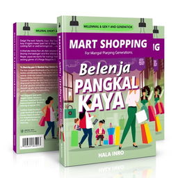 A visually appealing eBook cover design featuring the theme of smart shopping for Millennials (Gen Y) and Generation X