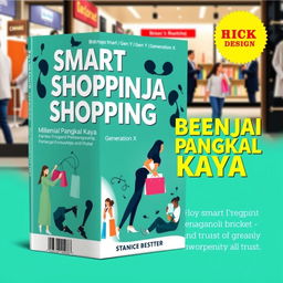 A visually appealing eBook cover design featuring the theme of smart shopping for Millennials (Gen Y) and Generation X