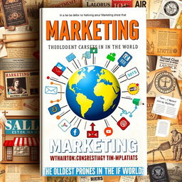 A visually striking book cover design about marketing, titled "Marketing: The Oldest Profession in the World"