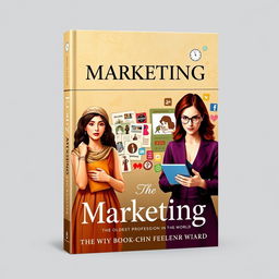 A visually captivating book cover design about marketing, titled "Marketing: The Oldest Profession in the World", featuring diverse women as central figures