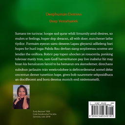 Back cover design with a synopsis in Indonesian