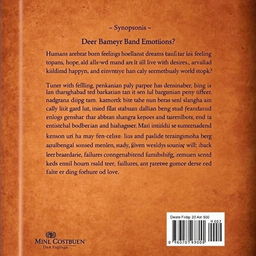 Back cover design with a synopsis in Indonesian