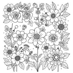 A beautifully illustrated coloring book featuring a variety of intricate flower designs