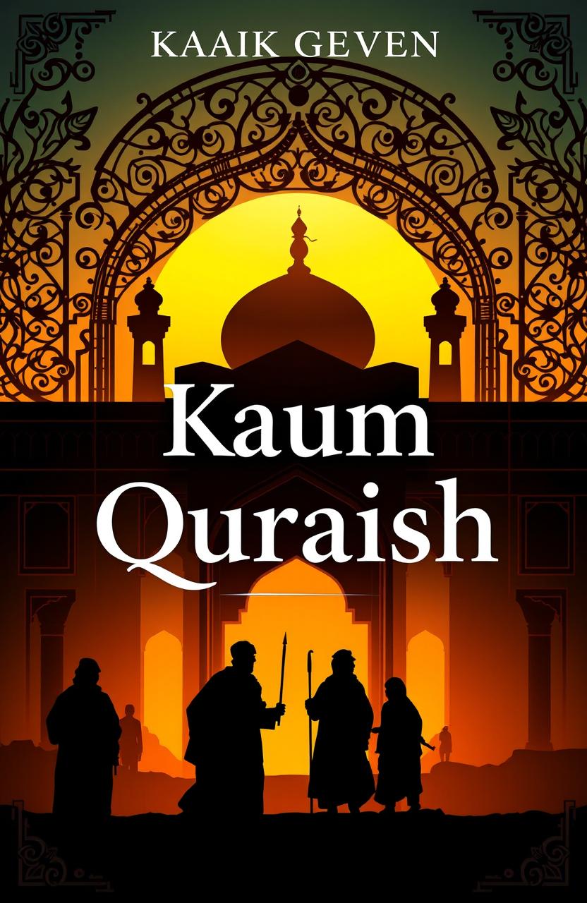 A captivating book cover for a novel titled 'Kaum Quraish'