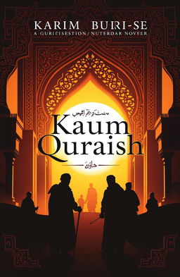 A captivating book cover for a novel titled 'Kaum Quraish'