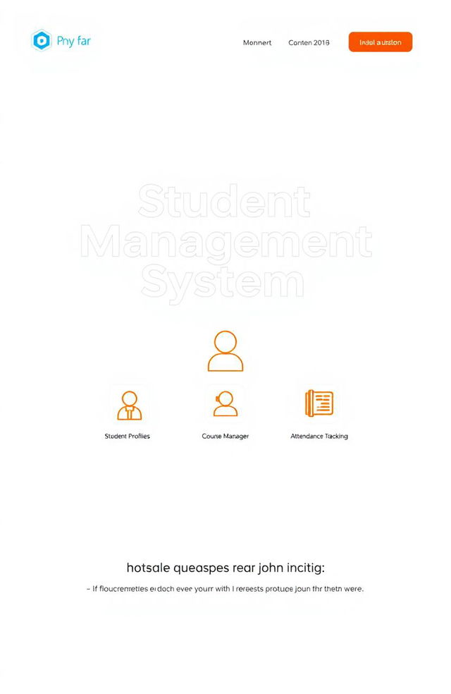 A visually appealing and modern front page design for a "Student Management System"