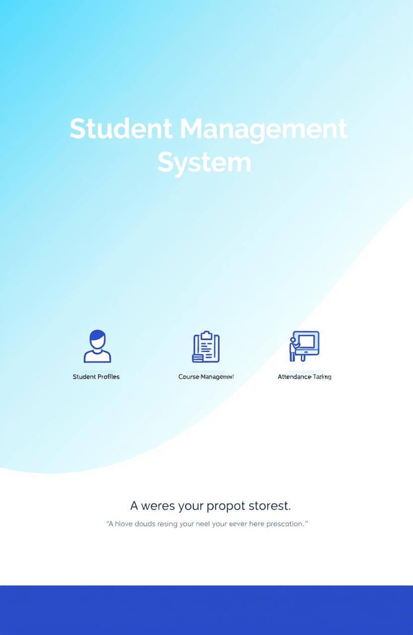 A visually appealing and modern front page design for a "Student Management System"