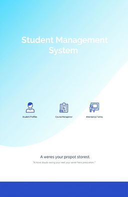 A visually appealing and modern front page design for a "Student Management System"
