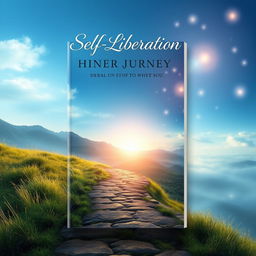 A captivating book cover design depicting a journey of self-liberation and spiritual discovery