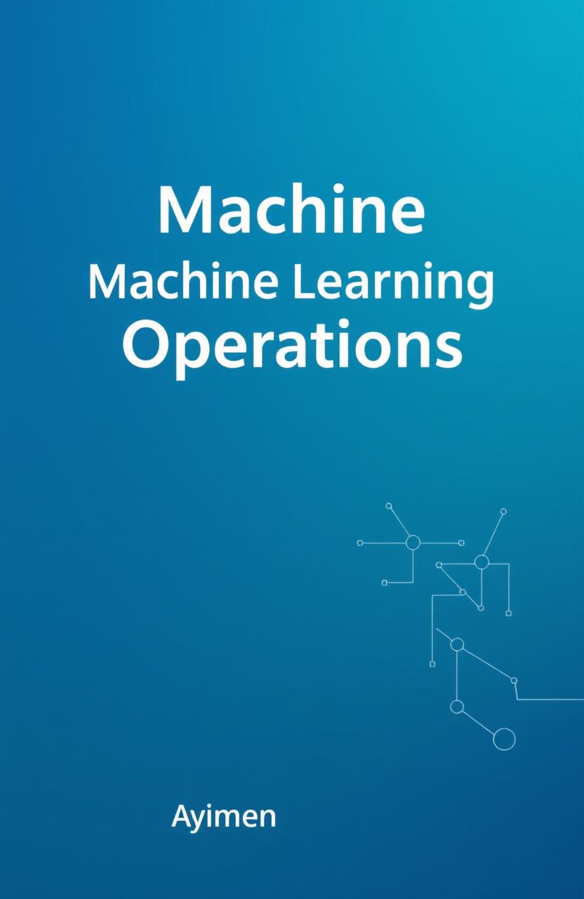 A modern and sleek book cover design for a PhD thesis in Machine Learning Operations