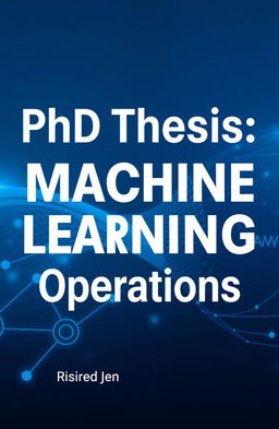 A modern and sleek book cover design for a PhD thesis in Machine Learning Operations