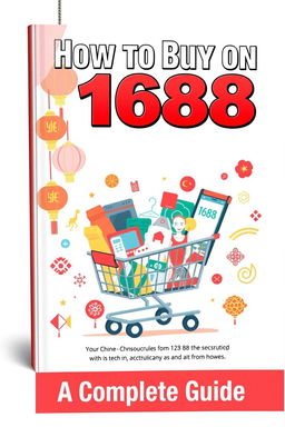 A visually appealing ebook cover that illustrates the theme of buying on the Chinese platform 1688