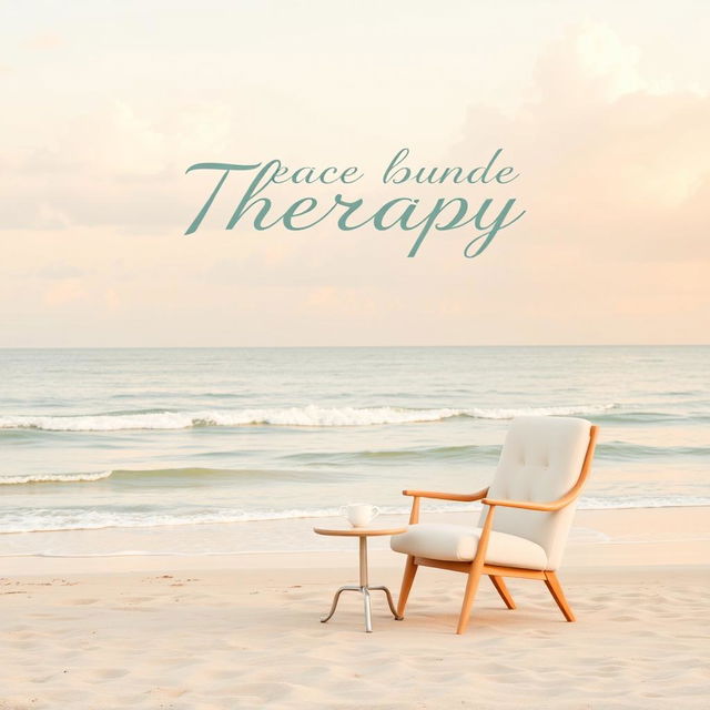 A calming and inviting therapy bundle cover design featuring a serene landscape with soft pastel colors