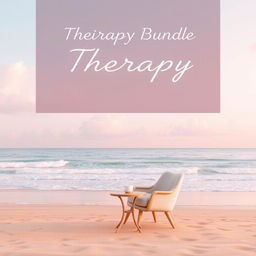 A calming and inviting therapy bundle cover design featuring a serene landscape with soft pastel colors