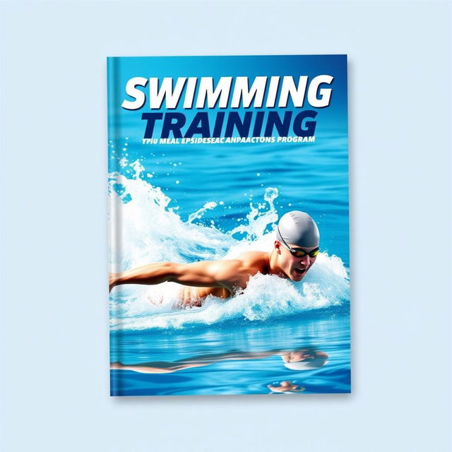 A dynamic and engaging cover design for a swimming training program