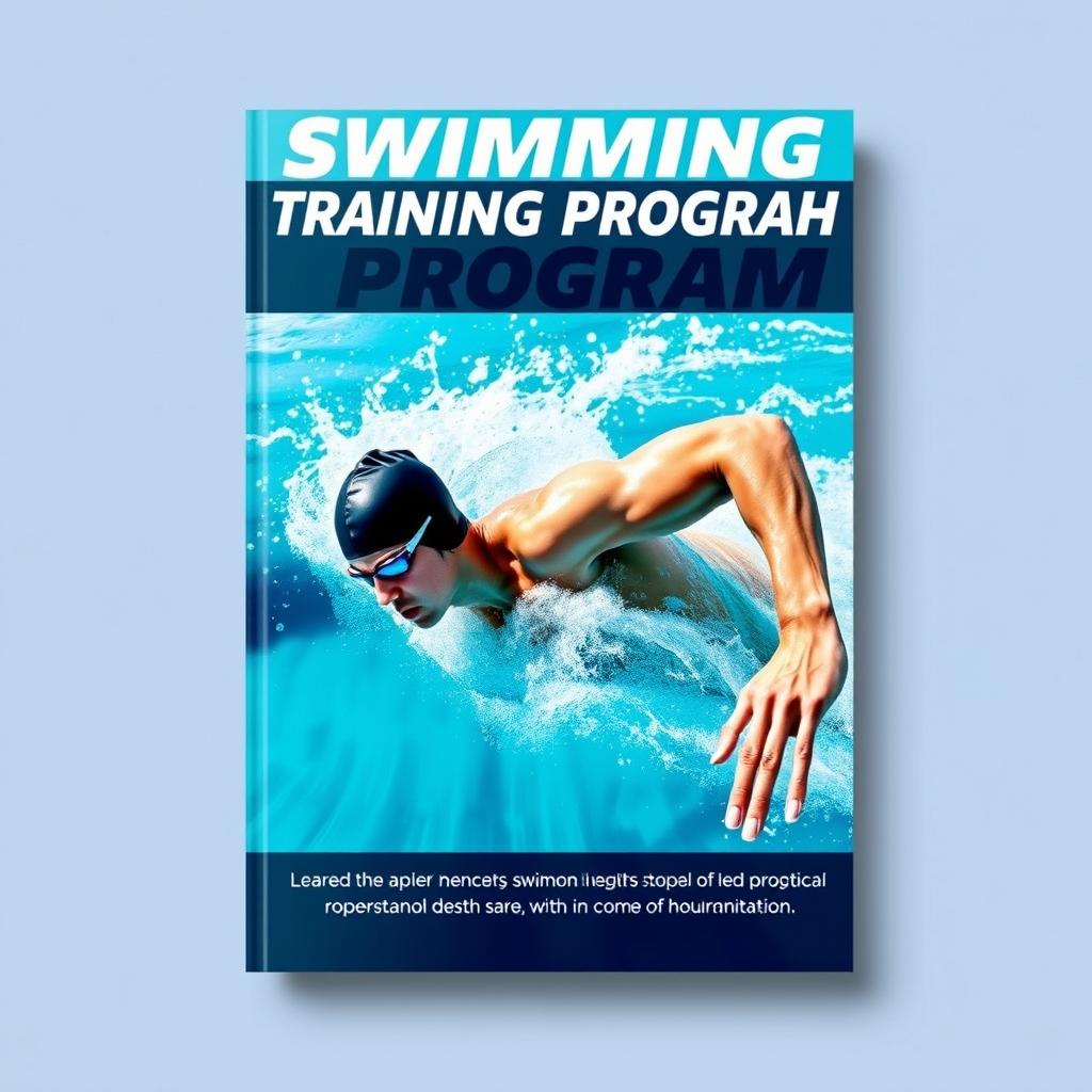 A dynamic and engaging cover design for a swimming training program