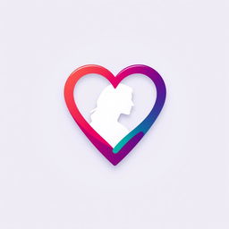 A modern and eye-catching dating website icon, designed to represent connection and romance