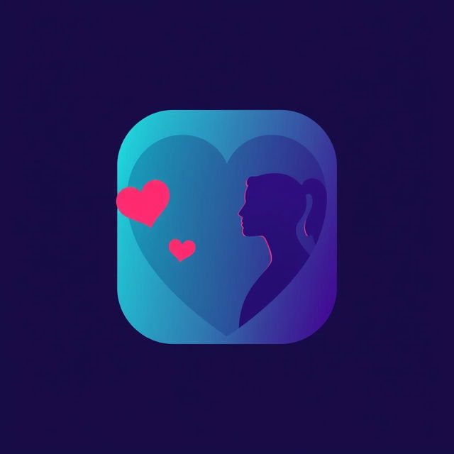 A modern and eye-catching dating website icon, designed to represent connection and romance