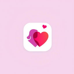 A modern and eye-catching dating website icon, designed to represent connection and romance