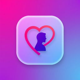 A modern and eye-catching dating website icon, designed to represent connection and romance