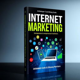 A captivating book cover design for an internet marketing guide