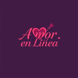 A vibrant and modern dating logo designed with a romantic theme in Spanish