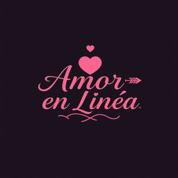 A vibrant and modern dating logo designed with a romantic theme in Spanish