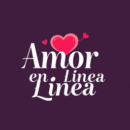 A vibrant and modern dating logo designed with a romantic theme in Spanish