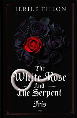 A captivating book cover design showcasing a striking arrangement of black roses intertwined with a single red rose, symbolizing dark romance