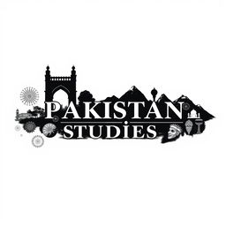 A striking black and white concept design for the title 'Pakistan Studies'