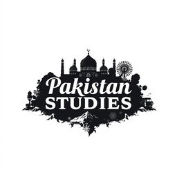 A striking black and white concept design for the title 'Pakistan Studies'