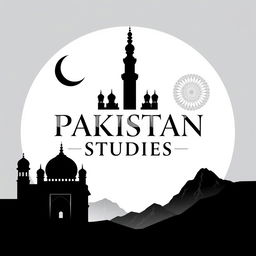 A striking black and white concept design for the title 'Pakistan Studies'