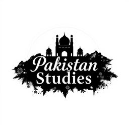 A striking black and white concept design for the title 'Pakistan Studies'