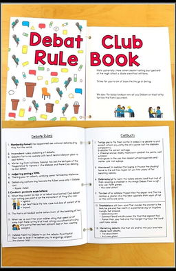 A neatly organized rule book for a high school debate club, showcasing clear and concise guidelines for members