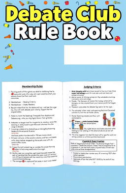 A neatly organized rule book for a high school debate club, showcasing clear and concise guidelines for members
