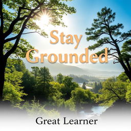 A serene and calming book cover for 'Stay Grounded' by Great Learner