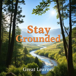 A serene and calming book cover for 'Stay Grounded' by Great Learner
