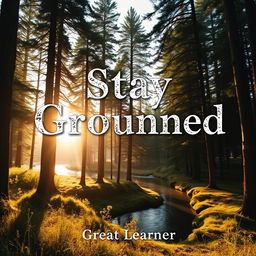 A peaceful and inviting book cover for 'Stay Grounded' by Great Learner