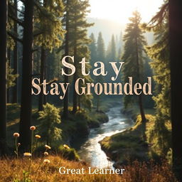 A peaceful and inviting book cover for 'Stay Grounded' by Great Learner
