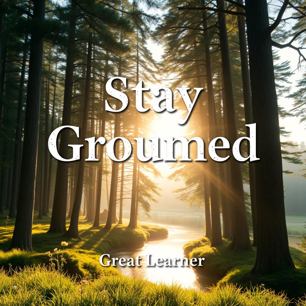 A peaceful and inviting book cover for 'Stay Grounded' by Great Learner