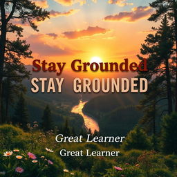A captivating book cover for 'Stay Grounded' by Great Learner