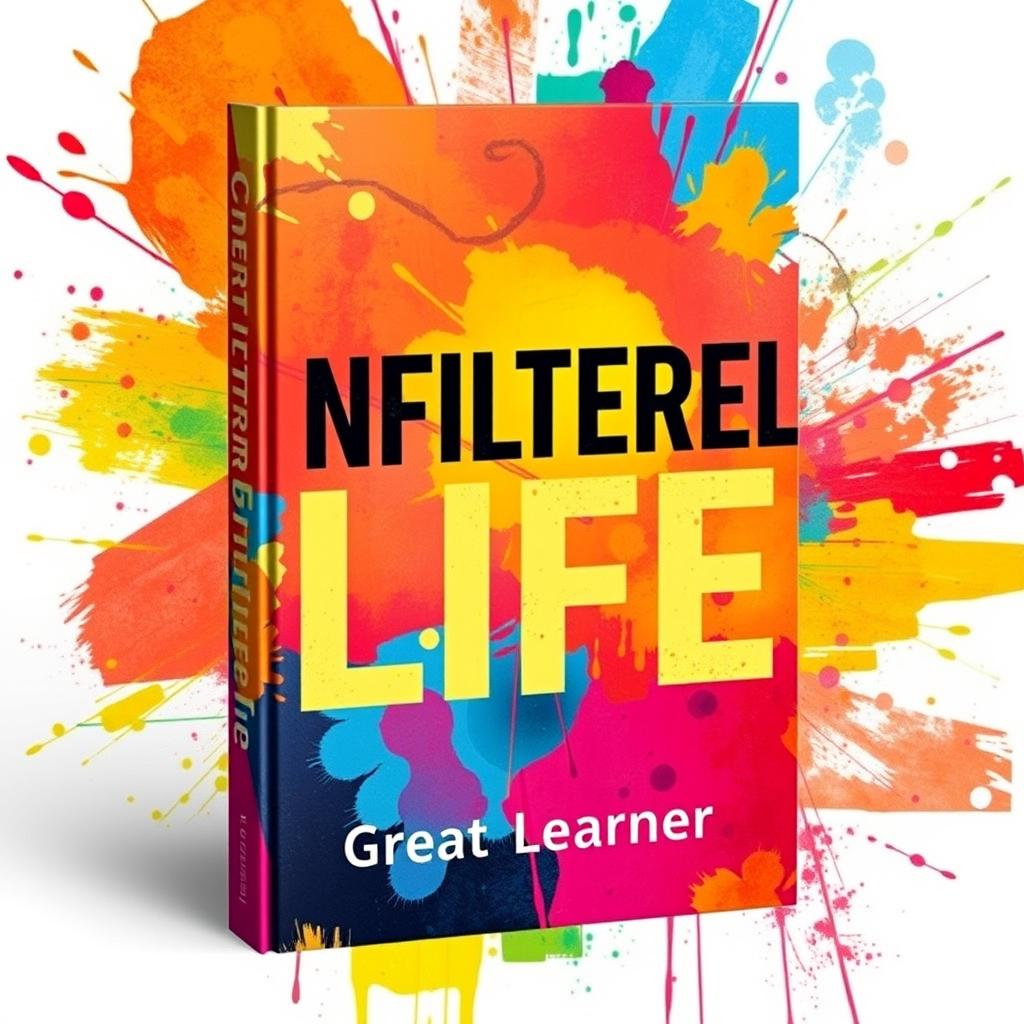 A striking and modern book cover for 'Unfiltered Life' by Great Learner