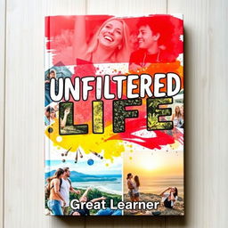 An eye-catching book cover for 'Unfiltered Life' by Great Learner