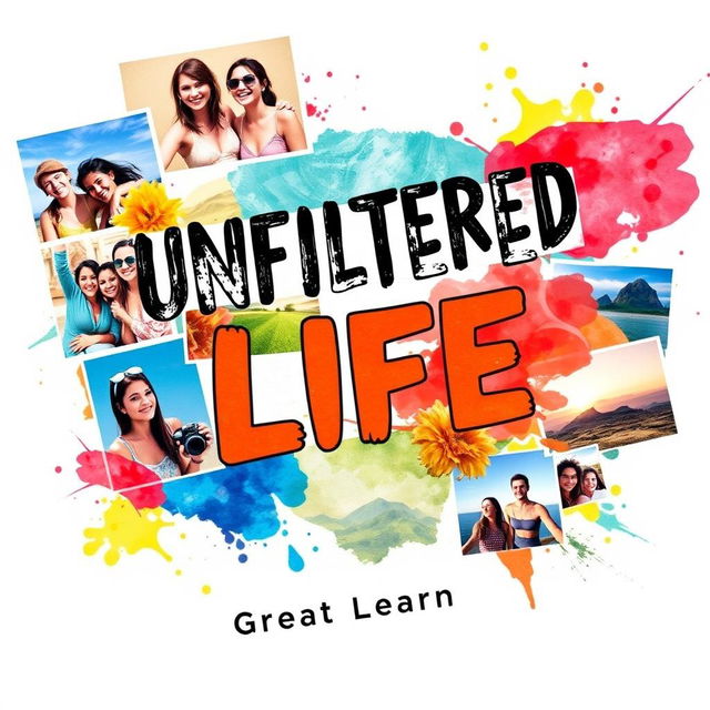 An eye-catching book cover for 'Unfiltered Life' by Great Learner